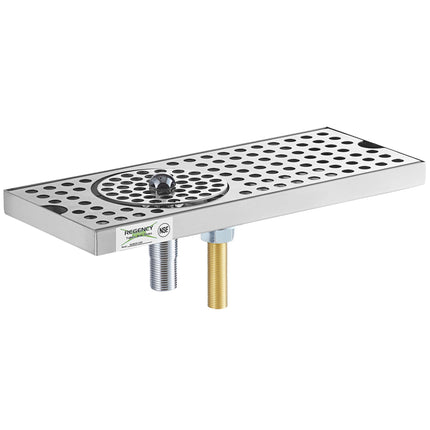 Khay hứng bia gắn nổi bằng thép không gỉ có vòi xả rửa Regency 30 x 13 cm