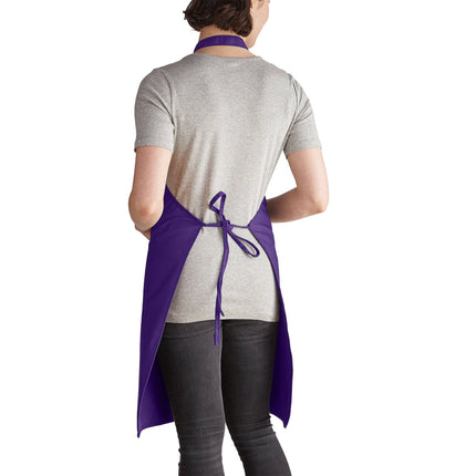 Tạp dề yếm vải poly-cotton điều chỉnh được Intedge tím, 2 túi