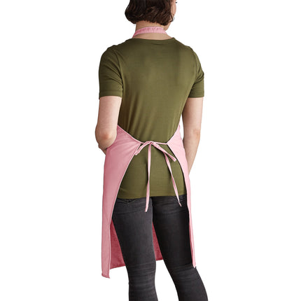 Tạp dề yếm vải poly-cotton điều chỉnh được Intedge hồng nhạt, 2 túi