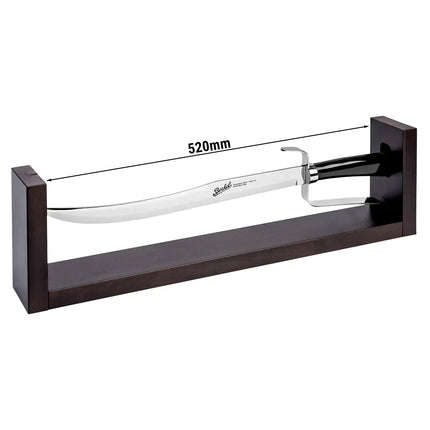 (2) BERKEL | Elegance Champagne Sabre – 380 mm blade - buffalo horn handle - wood stand
