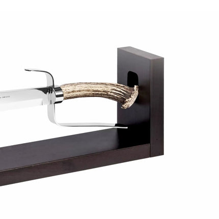 (2) BERKEL | Elegance Champagne Sabre – 380 mm blade - stag horn handle - wood stand