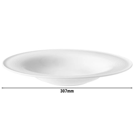 (2 pcs) SELTMANN WEIDEN | Deep Pasta Plate – BLUES Series – Ø 300 mm – White Porcelain