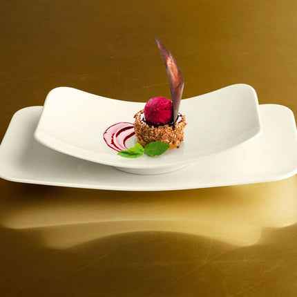 (2 pcs) SELTMANN WEIDEN | Maxim Coupe Rectangular Coupe Plate Set – 380×140mm – Cream Porcelain