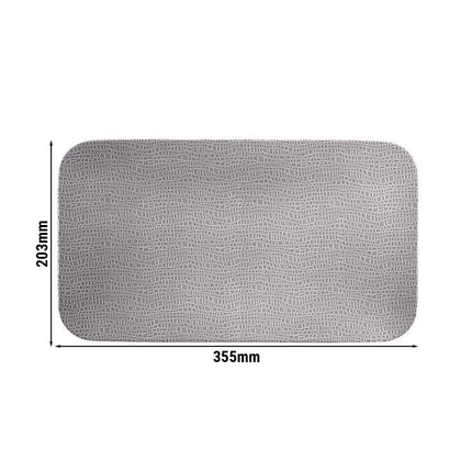 (2 pcs) SELTMANN WEIDEN | Rectangular Coupe Plate – Flat – Porcelain – 350×200 mm – Grey