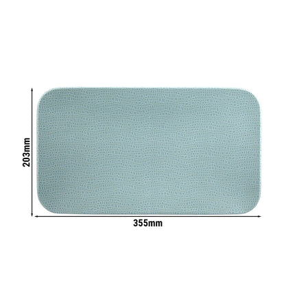 (2 pcs) SELTMANN WEIDEN | Rectangular Coupe Plate – Flat – Porcelain – 350×200 mm – Turquoise