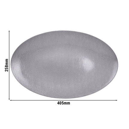 (2 pcs) SELTMANN WEIDEN | Serving Platter – Rectangular Coupe – Porcelain – 330×180 mm – Grey