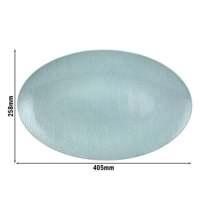 (2 pcs) SELTMANN WEIDEN | Serving Platter - Rectangular Coupe - Porcelain - 330×180 mm - Turquoise