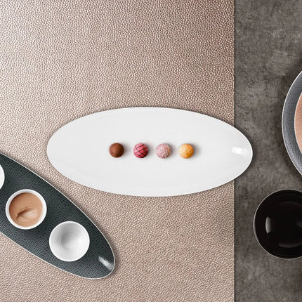 (2 pcs) SELTMANN WEIDEN | Serving Platter – Rectangular Coupe – Porcelain, Cream – 330×180 mm