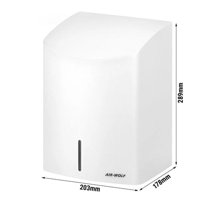 (2 pieces) AIR-WOLF | Automatic Hand Dryer – White Stainless Steel - 10–15s Dry - IR Sensor