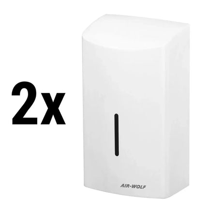 (2 pieces) AIR-WOLF | Automatic Hand Dryer – White Stainless Steel - 342–414 km/h - 90–300 W Heater - 74 dB - IR Sensor