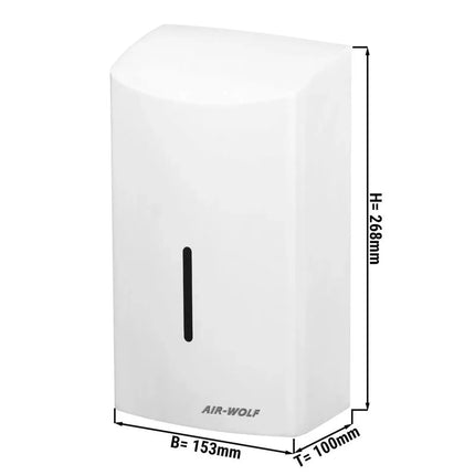(2 pieces) AIR-WOLF | Automatic Hand Dryer – White Stainless Steel - 342–414 km/h - 90–300 W Heater - 74 dB - IR Sensor