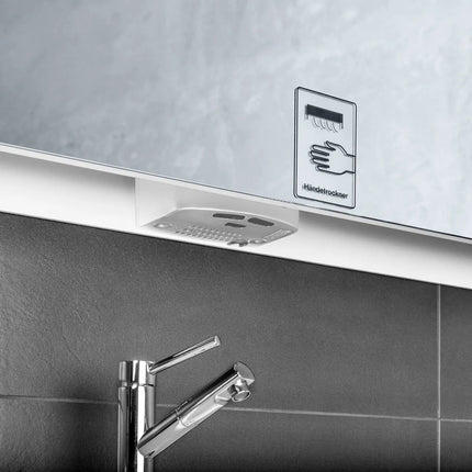 (2 pieces) AIR-WOLF | Automatic Hand Dryer – White Stainless Steel - 342–414 km/h - 90–300 W Heater - 74 dB - IR Sensor