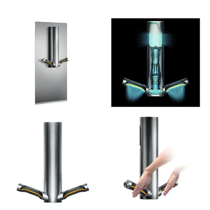 (2 pieces) DYSON | Airblade 9kJ Automatic HEPA Hand Dryer – brushed stainless steel - 10 s dry time