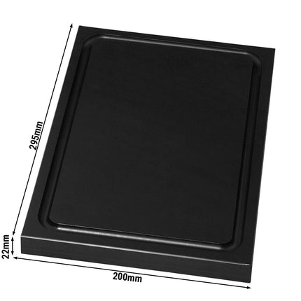 (2 pieces) FUCHS | Cutting board with juice groove and non-slip feet - Black