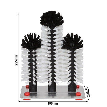 (2 pieces) FUCHS | DELFIN® Glass washing-up brush - 2x180mm + 1x240mm - with metal base plate - 1-2-3