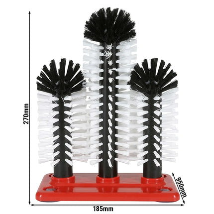 (2 pieces) FUCHS | DELFIN® Glass washing-up brush - 2x180mm + 1x240mm - with plastic base plate - 1-2-3