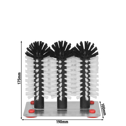 (2 pieces) FUCHS | DELFIN® Glass washing-up brush - 3x180mm - with metal base plate - 1-2-3
