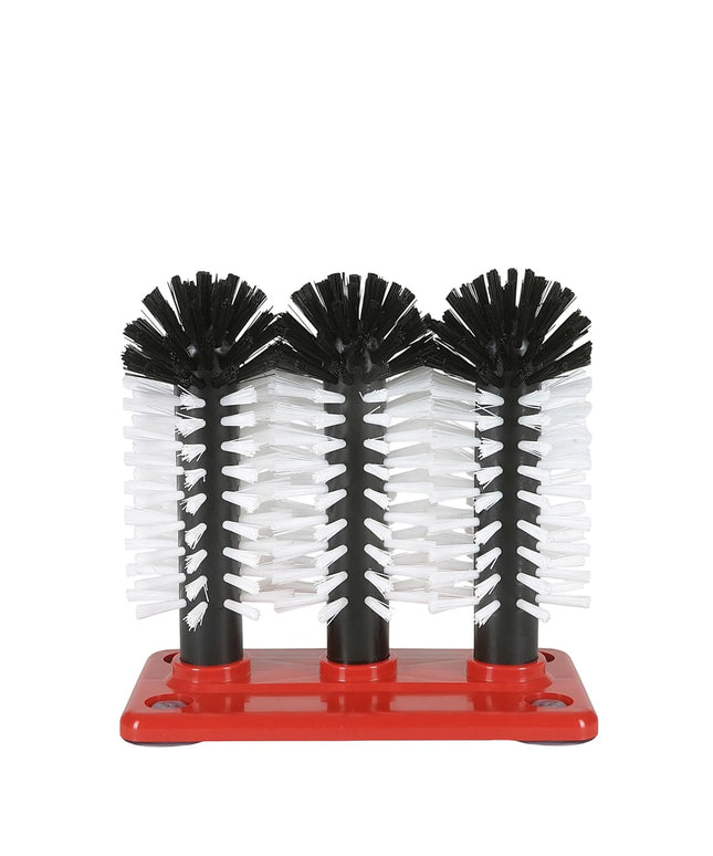 (2 pieces) FUCHS | DELFIN® Glass washing-up brush - 3x180mm - with plastic base plate - 1-2-3