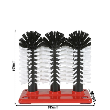 (2 pieces) FUCHS | DELFIN® Glass washing-up brush - 3x180mm - with plastic base plate - 1-2-3