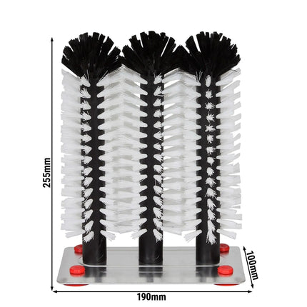 (2 pieces) FUCHS | DELFIN® Glass washing-up brush - 3x240mm - with metal base plate - 1-2-3