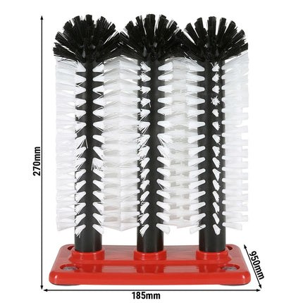 (2 pieces) FUCHS | DELFIN® Glass washing-up brush - 3x240mm - with plastic base plate - 1-2-3