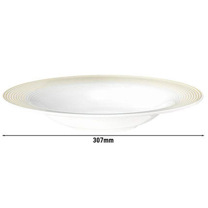 (2 pieces) SELTMANN WEIDEN | Deep Pasta Bowl Ø 30 cm – Blues - Sand Beige - Porcelain