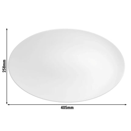(2 pieces) SELTMANN WEIDEN | Oval Coupe Serving Platter – 400x255 mm - White High-Gloss Porcelain - Microwave & Oven Safe