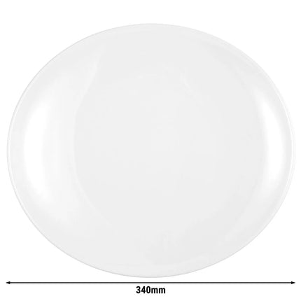 (2 pieces) SELTMANN WEIDEN | Oval Steak Plate – Porcelain - White - 340×301 mm - Meran Steak & More