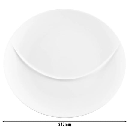 (2 pieces) SELTMANN WEIDEN | Porcelain Compartment Plate – Ø 340 mm - 1 divider - white