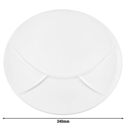 (2 pieces) SELTMANN WEIDEN | Porcelain Compartment Plate – Ø 340 mm - 3 compartments - white