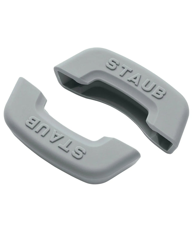 (2 pieces) STAUB | Silicone Handle Covers for Cocottes – Ø 220–410 mm - Grey - Heatproof 200°C