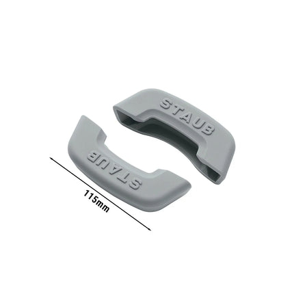 (2 pieces) STAUB | Silicone Handle Covers for Cocottes – Ø 220–410 mm - Grey - Heatproof 200°C