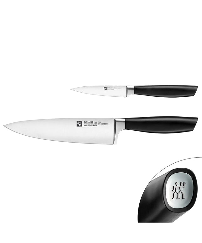 (2 pieces) ZWILLING | All Star Knife Set – Chef 200 mm + Paring 100 mm - FRIODUR Ice-Hardened - Made in Germany