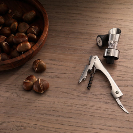 (2 pieces) ZWILLING | Sommelier Corkscrew + Wine Pourer Set – 18/10 Stainless Steel – Gift Box