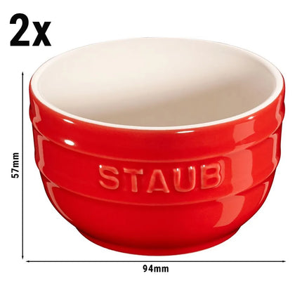 (2) STAUB| Ceramic Mould Set – Cherry Red - Stackable
