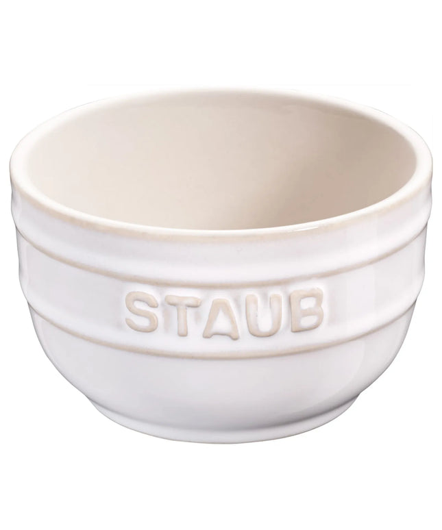 (2) STAUB| Ceramic Mould Set – Ivory White - Antique Glaze - Stackable