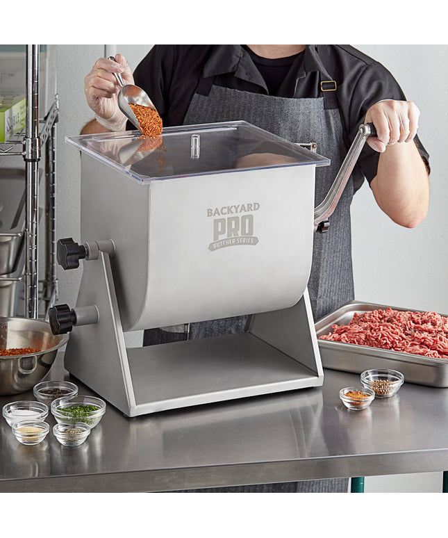Máy trộn thịt Backyard Pro BSMM-44T dòng Butcher 20 kg / 26,5 lít nghiêng thủ công với cánh trộn tháo rời