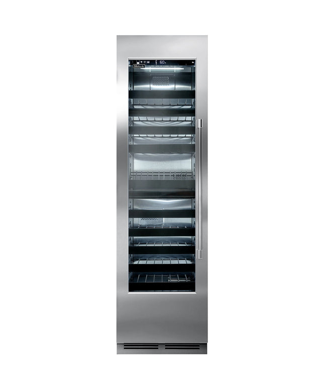 Tủ bảo quản rượu vang thép không gỉ Perlick CC24D-1-4L 86 chai, 2 vùng nhiệt, cửa kính bản lề trái