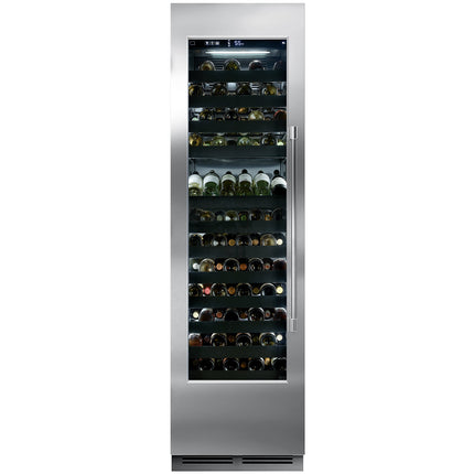 Tủ ướp rượu vang Perlick CC24W-1-4L đơn Section 94-Bottle đơn Zone inox Left-Hinged đầy đủ cửa kính tủ ướp rượu vang