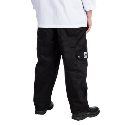 Quần bếp túi hộp màu đen Chef Revival unisex - M