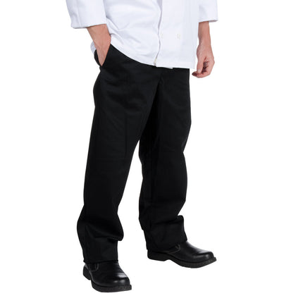 Quần bếp Chef Revival unisex Solid đen Baggy quần bếp - L
