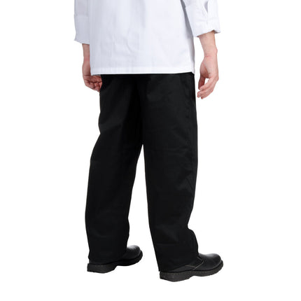 Quần bếp Chef Revival unisex Solid đen Baggy quần bếp - L