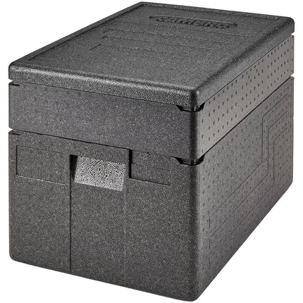 Thùng giữ nhiệt EPP nạp trên cỡ lớn Cambro Cam GoBox đen - khay full-size sâu 25 cm