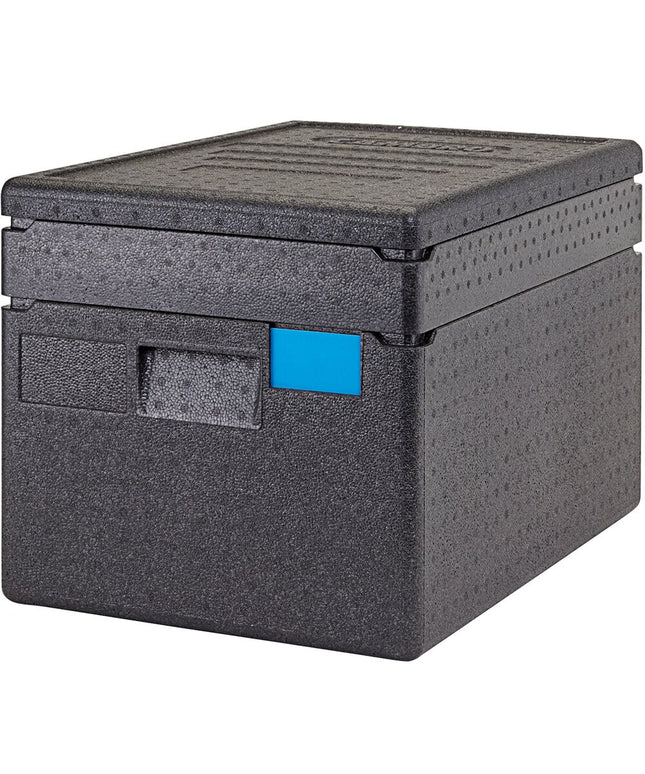 Thùng giữ nhiệt EPP nạp trên Cambro Cam GoBox đen kèm Camchiller và khay lót - khay full-size sâu 20 cm