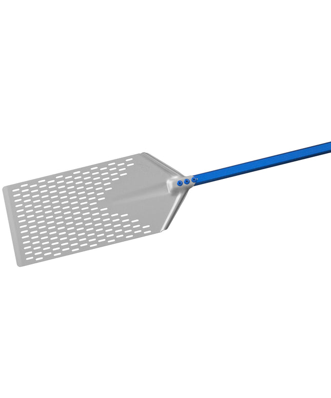 Xẻng bánh pizza chữ nhật đục lỗ nhôm anod GI Metal Azzurra 23 x 41 cm tay cầm 150 cm AM-2340F/150
