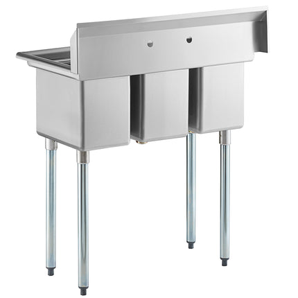 Bồn rửa 3 ngăn Regency 99,1 cm bồn rửa công nghiệp 3 ngăn với chân thép mạ kẽm