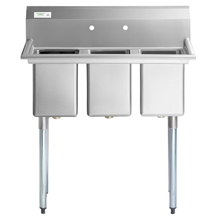 Bồn rửa 3 ngăn Regency 99,1 cm bồn rửa công nghiệp 3 ngăn với chân thép mạ kẽm