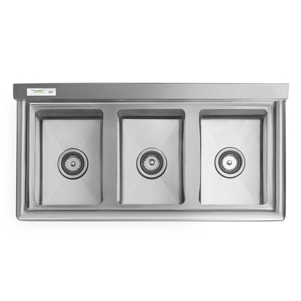 Bồn rửa 3 ngăn Regency 99,1 cm bồn rửa công nghiệp 3 ngăn với chân thép mạ kẽm