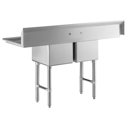 Chậu rửa 2 hộc thương mại Regency 183 cm chân inox giằng chéo kèm 2 bàn ráo 46 cm