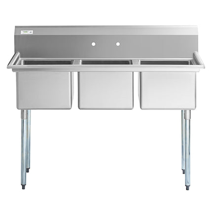 Bồn rửa công nghiệp 3 ngăn Regency 152 cm với chân thép mạ kẽm